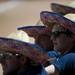 Michigan grounds crew members wear sombreros during the game against Northwestern on Sunday, May 5. Daniel Brenner I AnnArbor.com